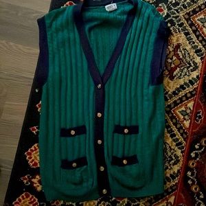 Vintage Koret two toned knit button down vest